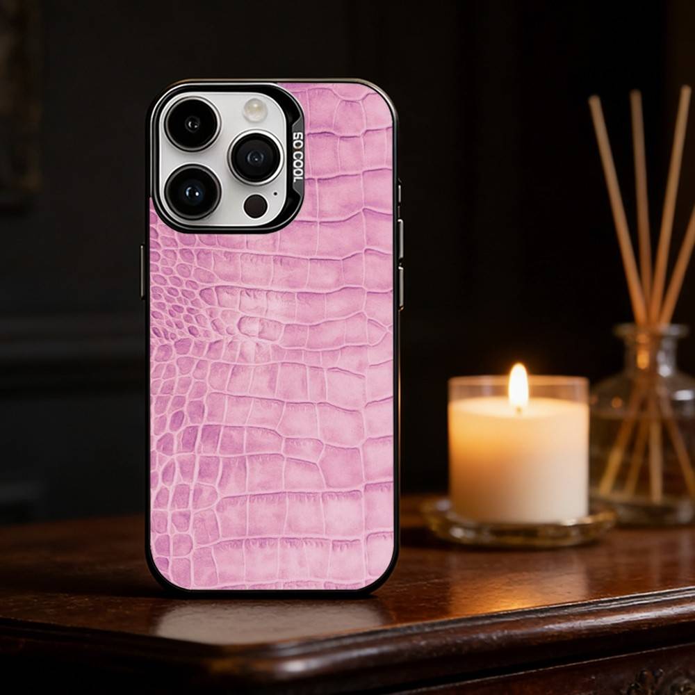 Чехол для телефона из кожи крокодила Серебристый корпус Для IPhone 17 16 15 14 13 12 11 Pro Max Plus