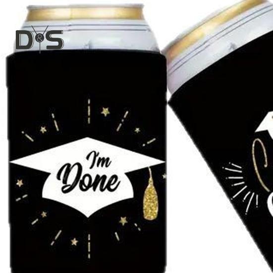 8 шт. охлаждающих чехлов для банок на выпускной, черные и золотые крышки для банок объемом 12 унций, подарок выпускникам 2025 года на выпускной в медицинском колледже