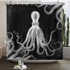 Octopus Seas Shower Curtains Bath Curtain 180*180cm Waterproof Bathroom Home Decor Washable Fabric Bathroom Screen With 12 Hooks