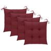 Garden Chairs with Burgundy Cushions 3 pcs Solid Teak Wood