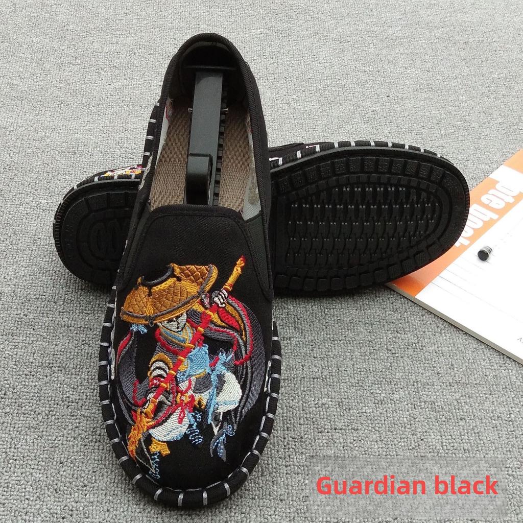 Embroidery Loafers Men Breathable Slip On Cloth Shoes  Lightweight Flat Shoes Men Leisure Sneaker