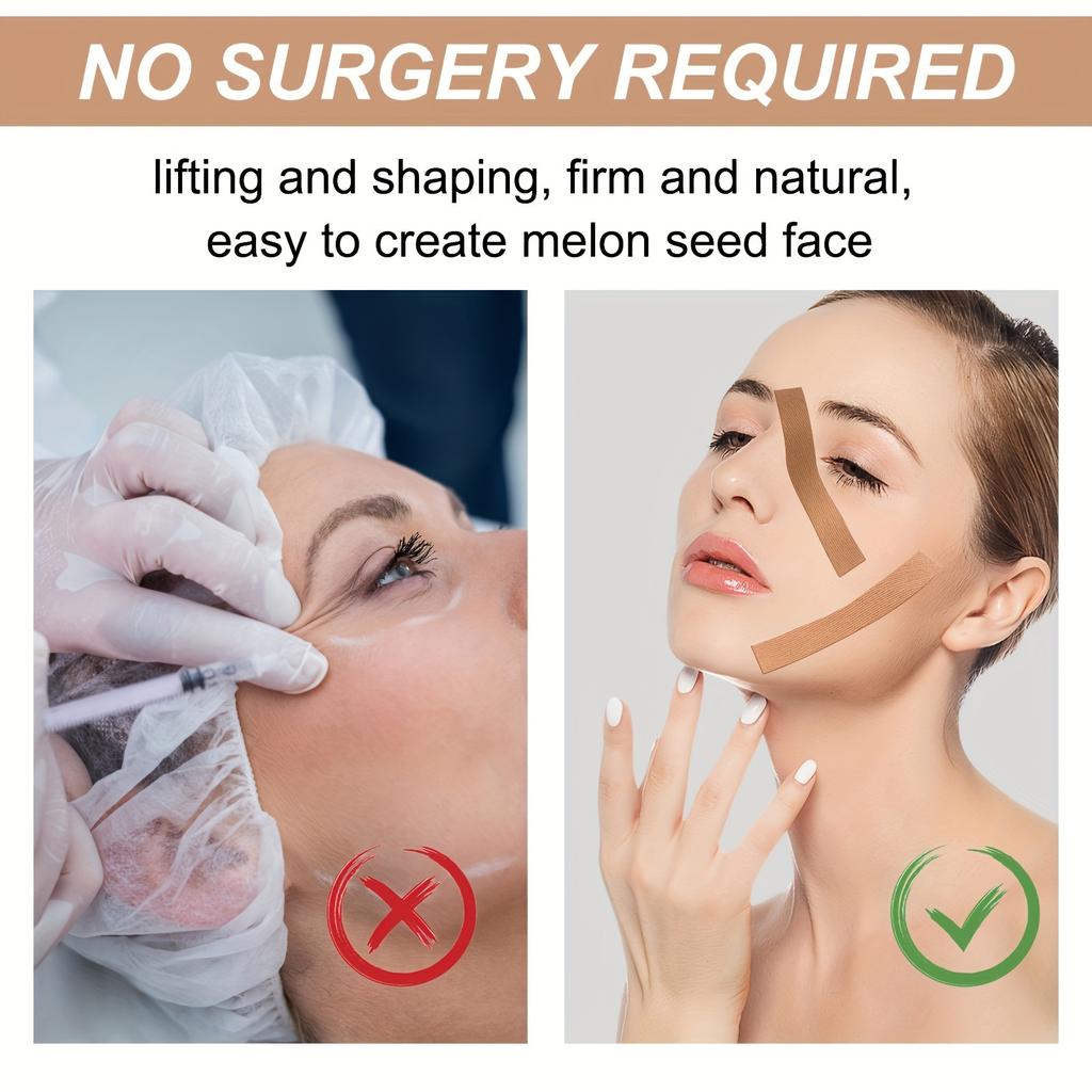 Unscented Facial Lifting Tape - Myofascial Lift for Face Slimming and Contouring, Skin-Friendly, No Surgery Required, Easy Application