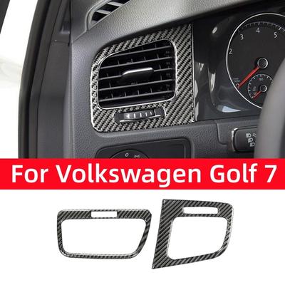 Для Volkswagen Golf 7 Mk7 2013- Декоративная рамка-крышка вентиляционного отверстия на крыле из углеродного волокна Наклейка-молдинг Автомобильные аксессуары