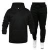 2024 Autumn Winter Tracksuit Men Solid Hooded Sweatshirt 2 Piece Sets Mens Outfits Suit Men Fleece Sport Hoodie Sweatpants Two Piece Sets
