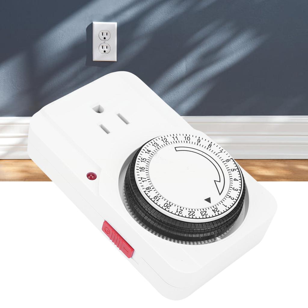 24 Hour Mechanical Timer 15 Minute Intervals Programmable Mechanical Outlet Timer for Water Dispenser Water Heater Conditioner Rice Cooker Light