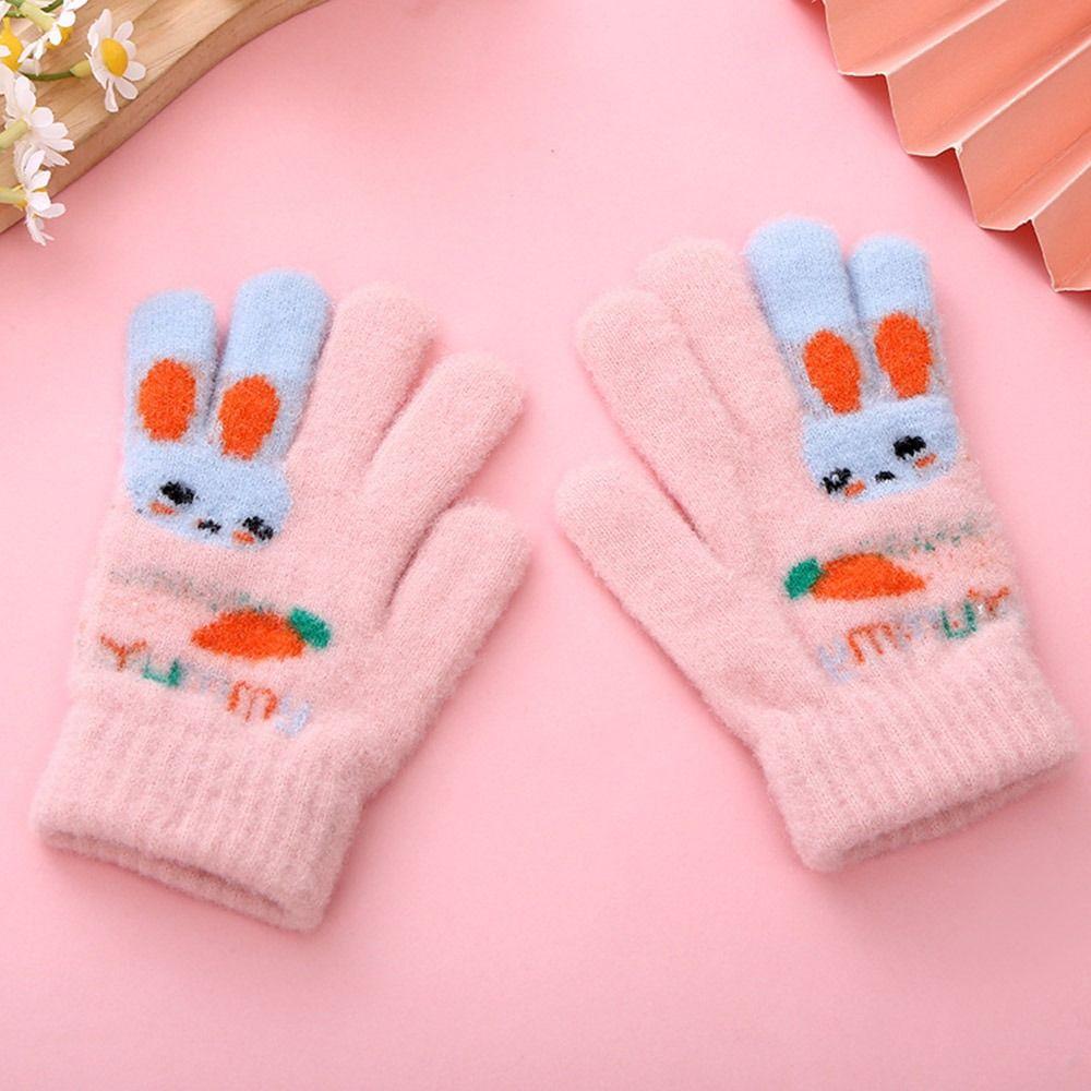 Толстые детские перчатки без пальцев, перчатки без пальцев, милые варежки для мальчиков и девочек