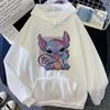 Disney Pattern Women's Sweatshirt Cartoon Cute Lilo Stitch Print Loose Clothing Comfortable Couple Hoodie Autumn and Winter
