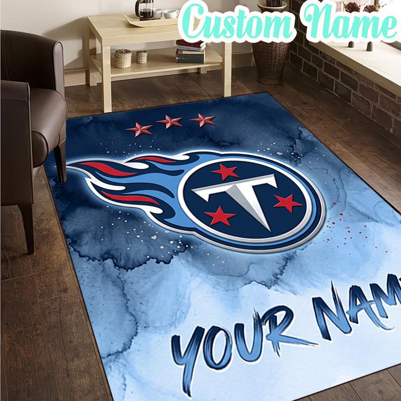 Custom Name Tennessee Logo Art Rug, Office Rug, Chair Rug, Carpet for Living Rooms, Doormat Game Rug Home Decor Christmas Gifts