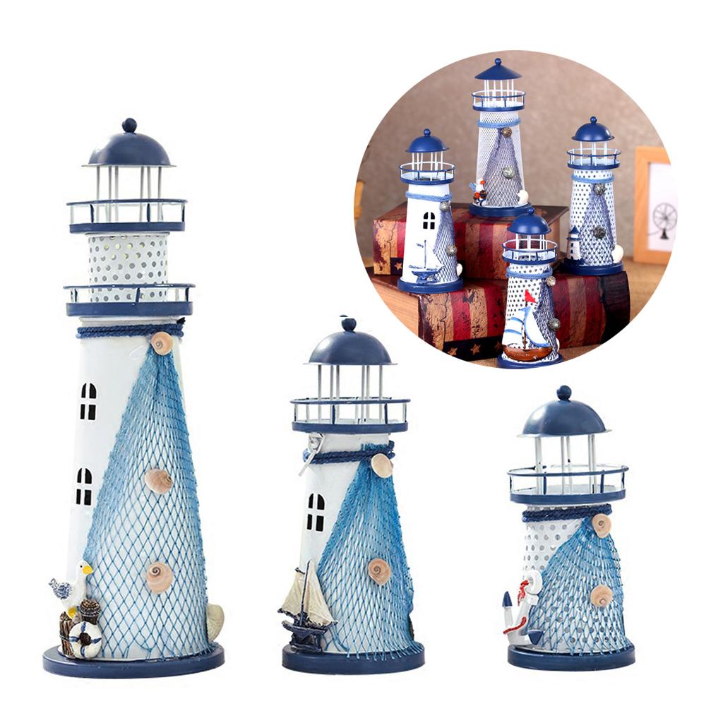Mediterranean LED Light Lantern Light House Table Decoration