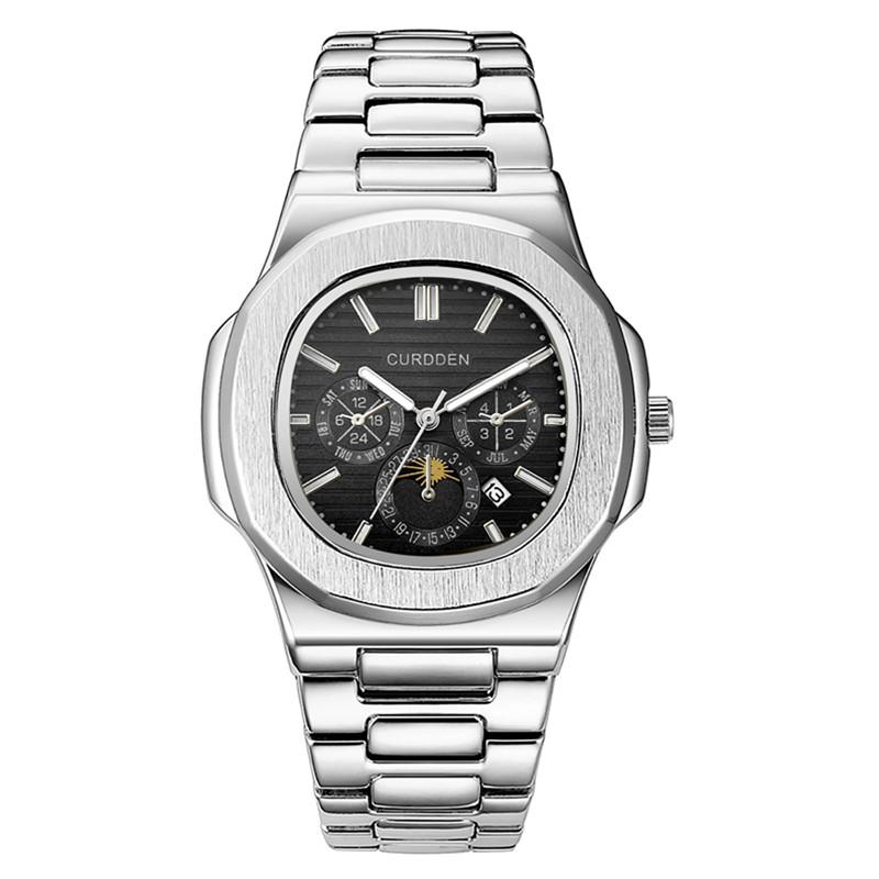 Genuine CURDDEN Big Brand Men Watches Fashion Alloy Band Date Diamond Date Quartz Wrist Watch Montre Homme Relogio Masculino