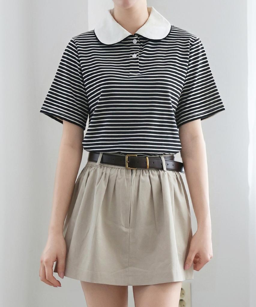 Keulleiseu Футболка с воротником Pretty Line_Коричневый