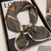 Decorative Thousand Bird Grid Small Square Scarf Women'S Scarf Elegant Mulberry Silk Scarf Versatile