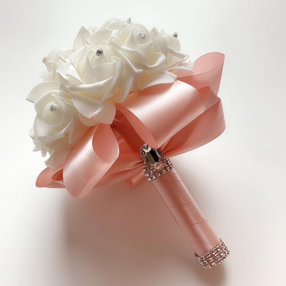 Свадебный букет невесты и подружек невесты, 12 цветов роз, искусственные цветы для держания, свадебный букет, свадебные аксессуары