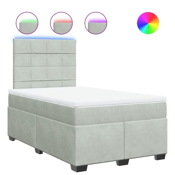 Maison Exclusive - Sommier à lattes de lit et matelas Gris clair 120x200cm Velours