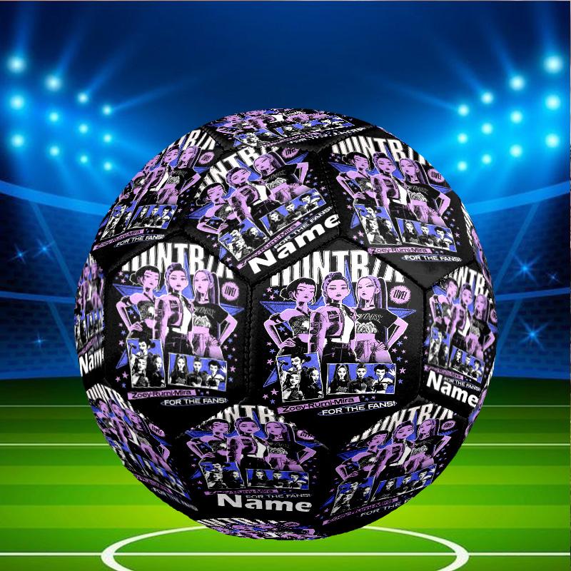 Custom Name Personalized KPop Demon Hunters-A Print Size 5 Soccer Ball Training & Match Football, for Team, Kicking, Gift for Football Enthusiasts