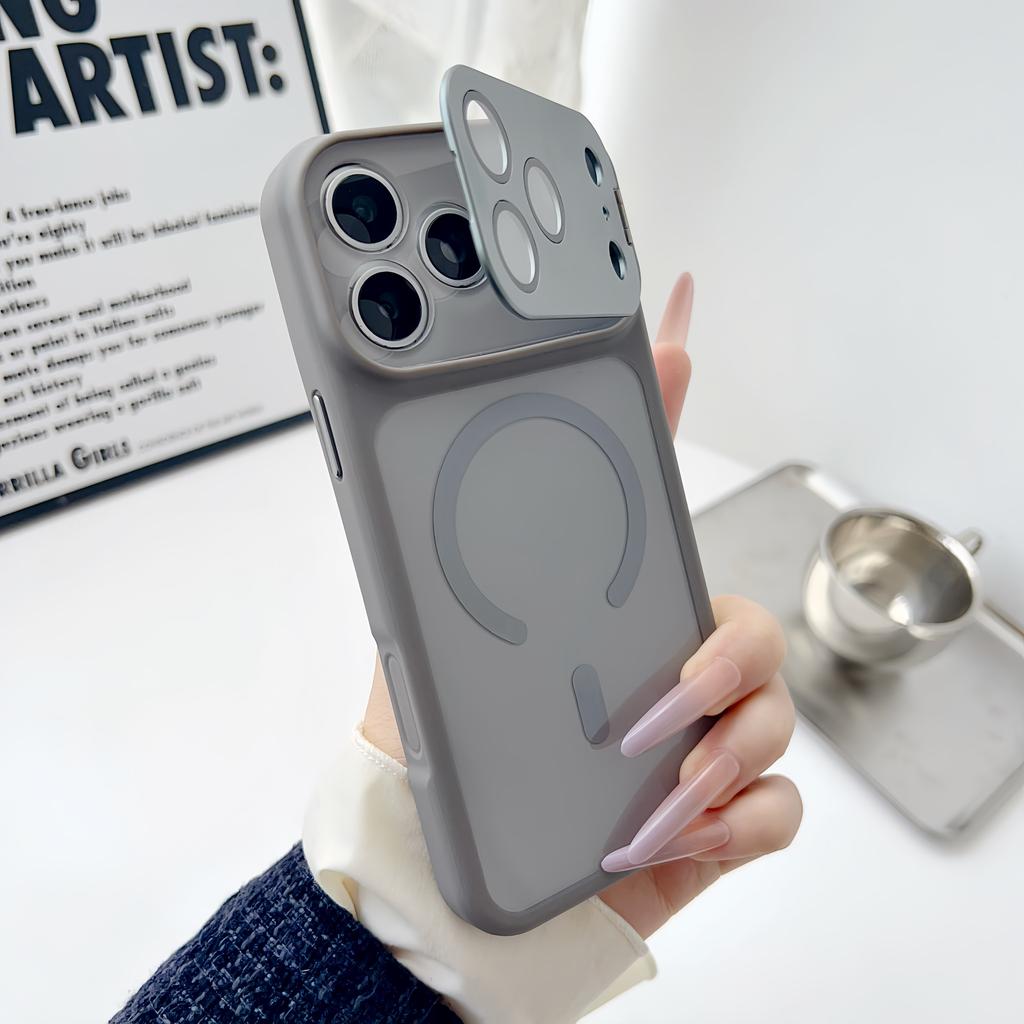 Металлический Магнитный Держатель Линзы Для Чехла Для Для Iphone 17 16 Plus 1 14 13 12 Pro Max Беспроводная Зарядка Акриловая Жесткая Задняя Крышка