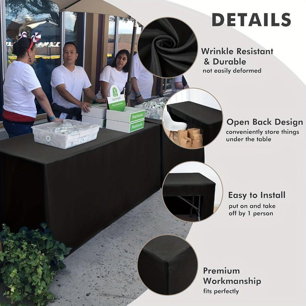 6FT Table Cover Spandex Sign-In Table Cloth Waterproof Stretch Tablecloth Banquet