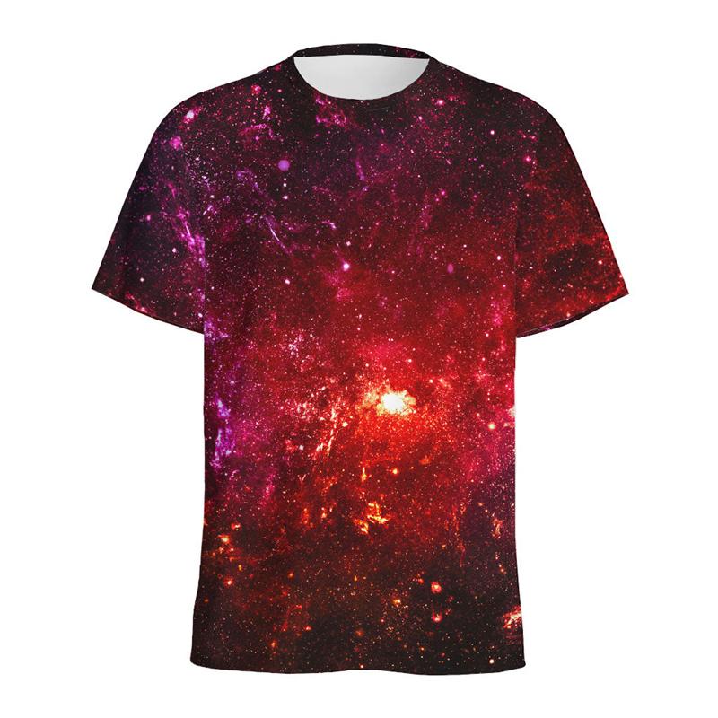 Футболка с красочным рисунком галактики и космоса для мужчин, с круглым вырезом и коротким рукавом, с принтом вселенной и звездного неба, футболки, топы, женская свободная футболка
