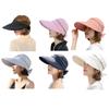 Wide Large Brim Sun Hat Summer Protections Bow Decors Open Top Hat Zip-Off Beach Sun Visors Hats for Women Girls