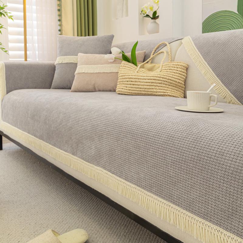 Подушка для дивана из синели, универсальная нескользящая подушка Four Seasons, новый свежий чехол для дивана, ткань с защитой от царапин