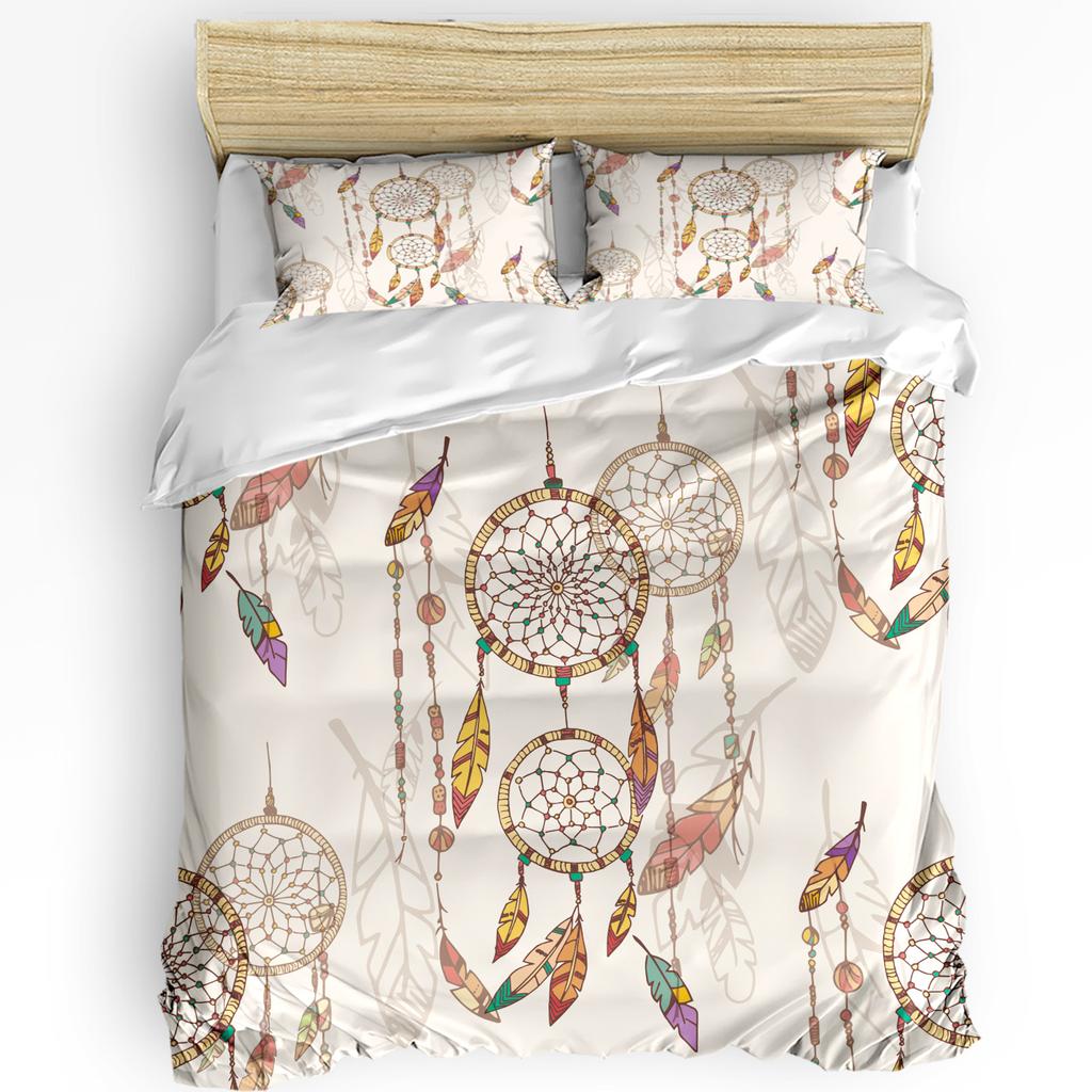 Dream Catcher Grey Feather Retro Art 3Pcs Bedding Set For Bedroom Double Bed Home Textile Duvet Cover Quilt Cover Pillowcase