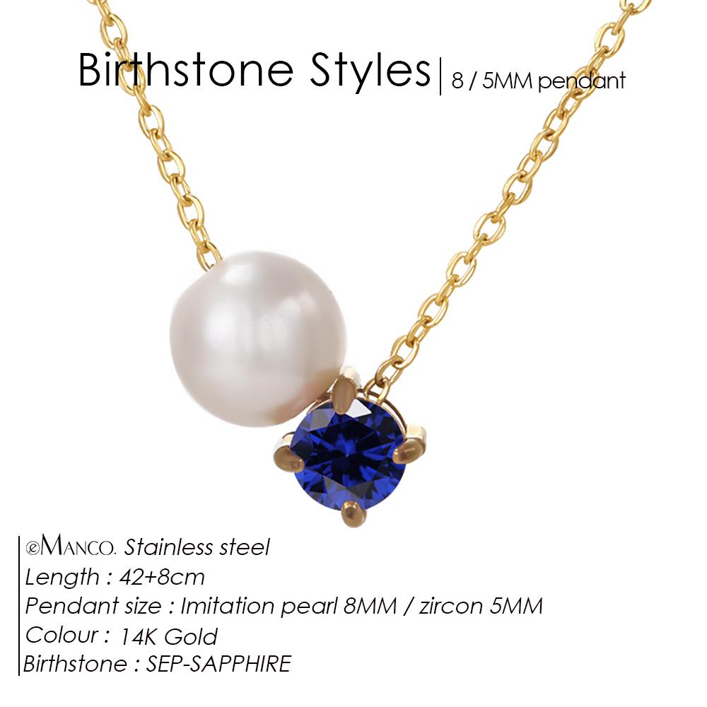 eManco Fashion Imitation Pearls Zircon Pendant Quality Necklace Chic Stainless Steel Fashion Exquisite Jewelry New