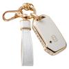 Чехол для автомобильного ключа с золотым краем и узором из камня с подвеской-брелком