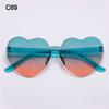 Adults Colorful Candy Color Party Sun Glasses Shades Heart Glasses Heart-shaped Sunglasses