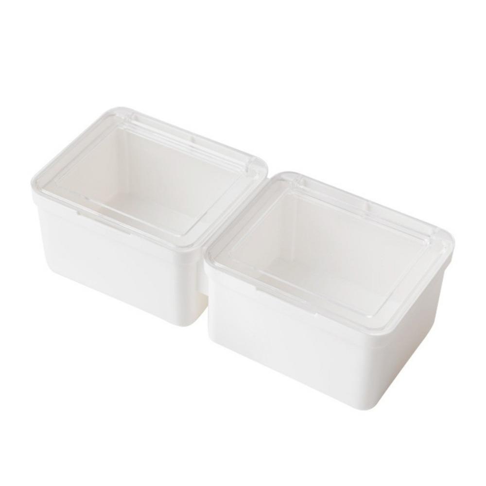 Flip Cover Double-Open Storage Box Waterproof Dust-proof Office Drawer Storage Box with Lid Plastic Small Item Tidy Container