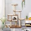 GYMAX Cat Height Wooden Cat Cat Cat For Multiple Natural Hemp Nail Nail Observation Sense of Eliminates Lack of Cat Cat Play Stylish Tower, 142cm,