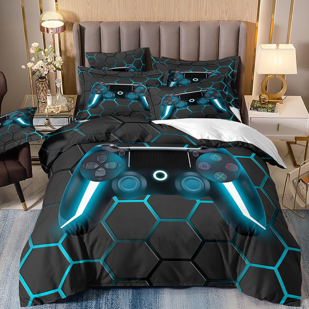 3D игровой контроллер, комплект постельного белья, плеер, пуховое одеяло и наволочка, 2/3 кусочка ткани из микрофибры, AU240 * 270, полноразмерное украшение для дома