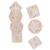 7pcs Polyhedral Dice Acrylic White Polyhedral 7‑Die Dice Game Toys for Role Playing