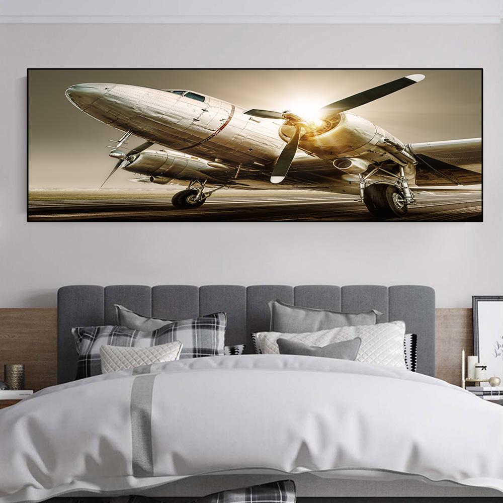 Скандинавская картина на холсте, черно-белые постеры с самолетами и принтами, Quadros Decorativos, картина для гостиной, домашний декор, без рамки