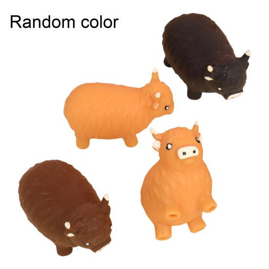 Highland Cow Squeeze Toy Cattle Sensory Toy Anxiety Relief Highland Soft Stretchy Animal