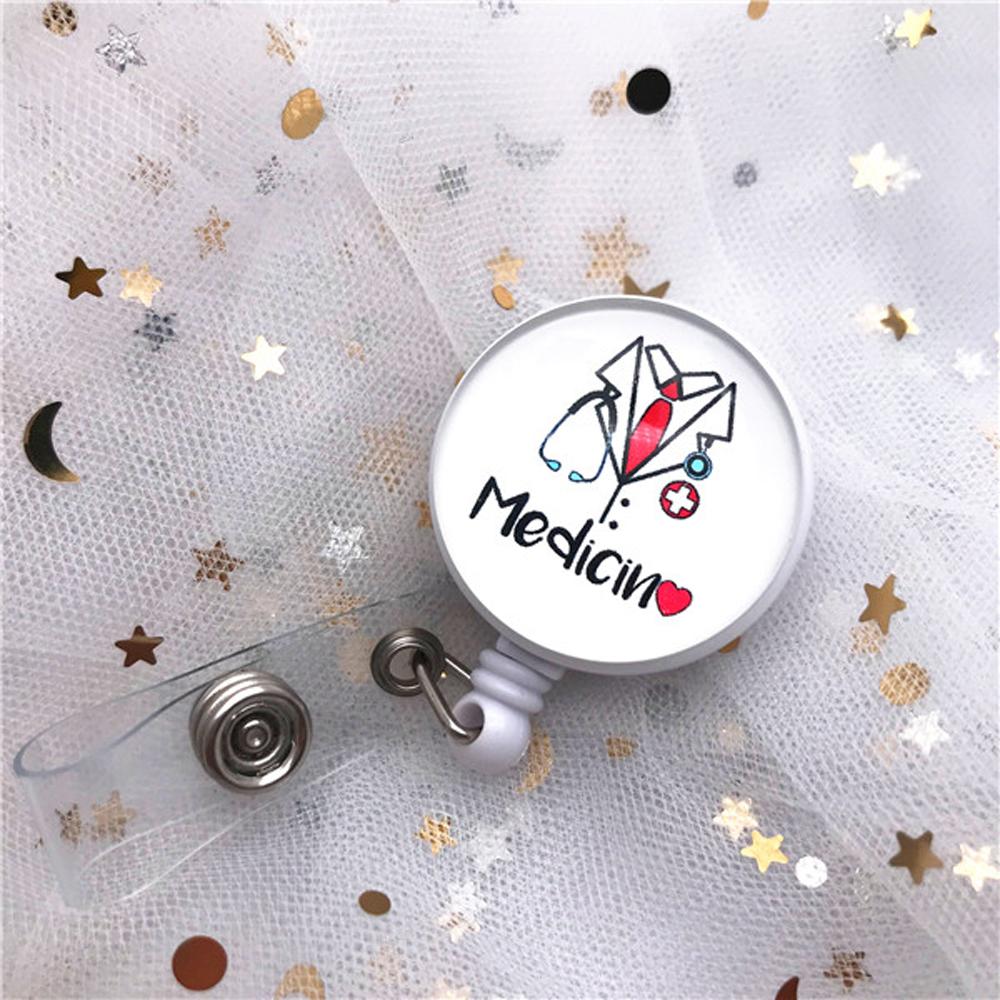 Supplies Cartoon Medicine ID Card Nurse Doctor Badge Holder Retractable Badge Reel Name Card Holder