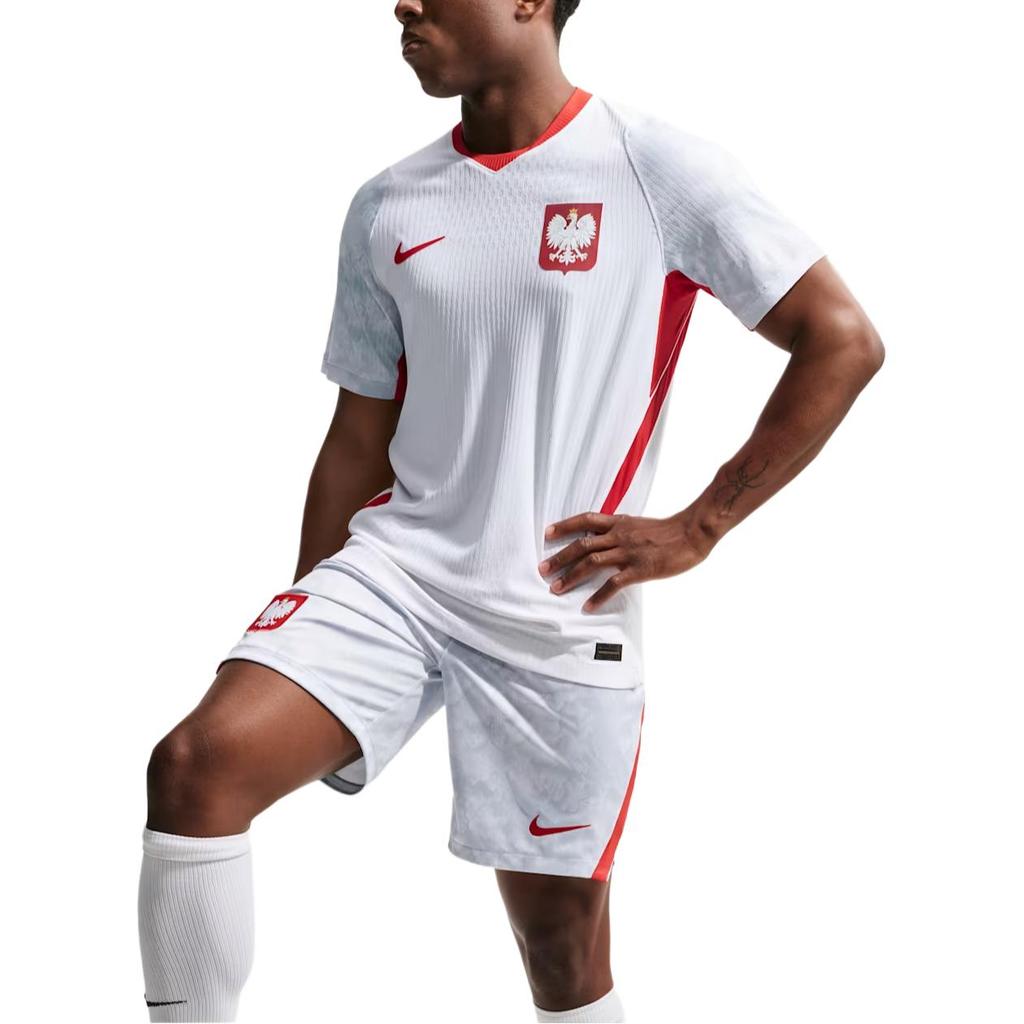 Nike Польша Aero-Fit Домашняя версия для игрока Быстросохнущая Дышащая Пуловер Короткий рукав Футбольная футболка Мужские топы IO8528-100