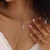 The Cr0ss With a crown Zircon 18k Necklace, Gift for Mom, Gift for Her