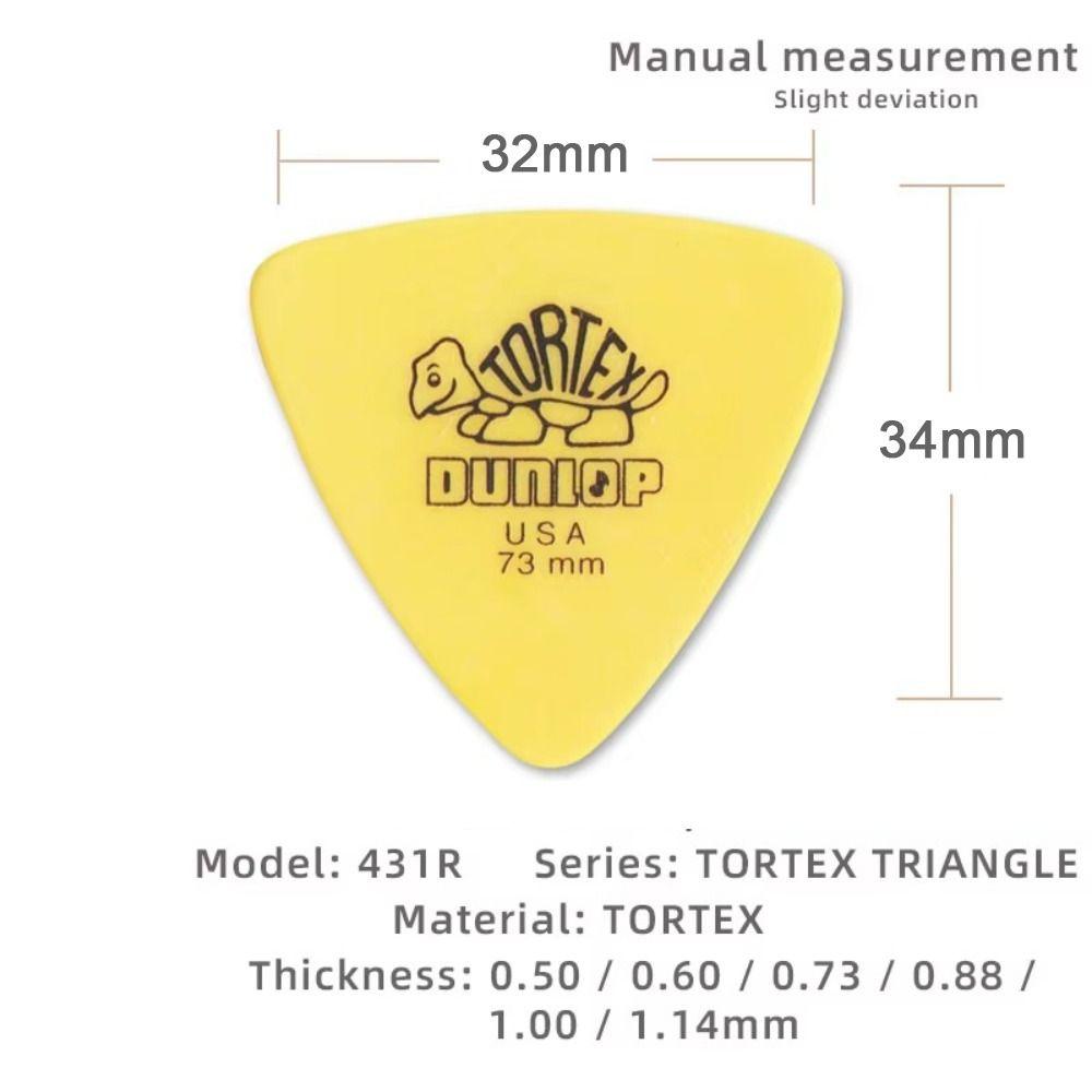 10 шт. Гитарные медиаторы Delrin Dunlop 0.5/0.6/0.73/0.88/1.0/1.14 мм Противоскользящий стиль Медиаторы для электрогитары Треугольные медиаторы