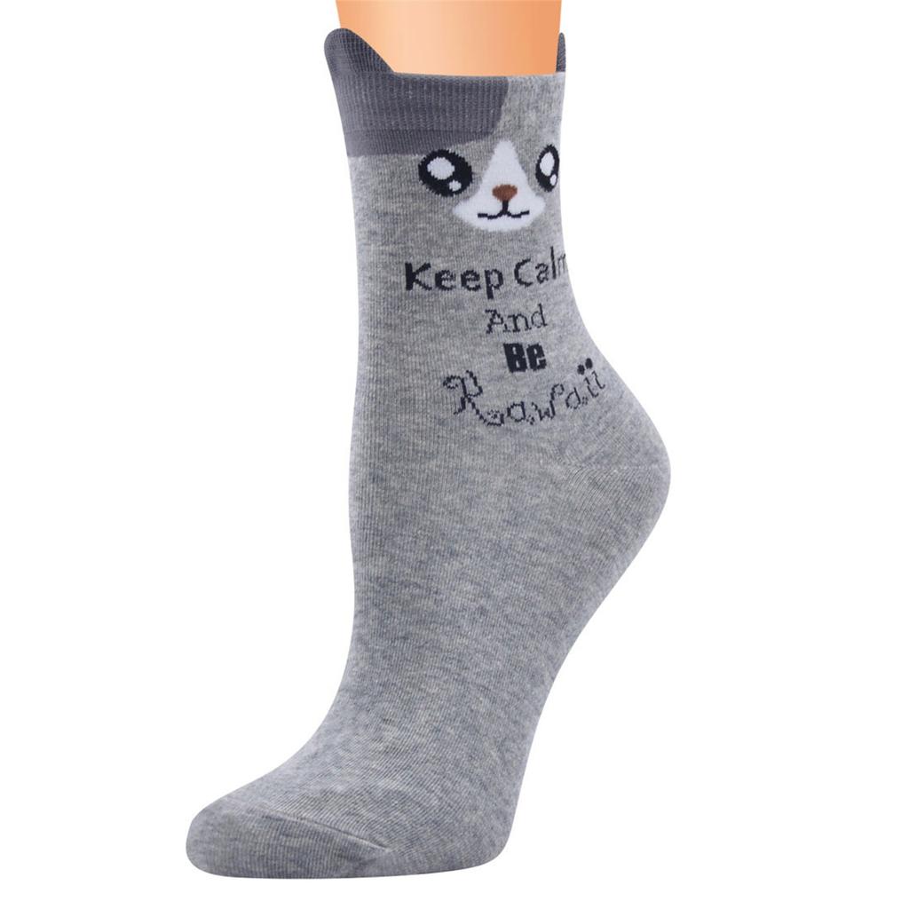 Повседневные рабочие носки Спортивные носки среднего размера из смеси хлопка с принтом кота