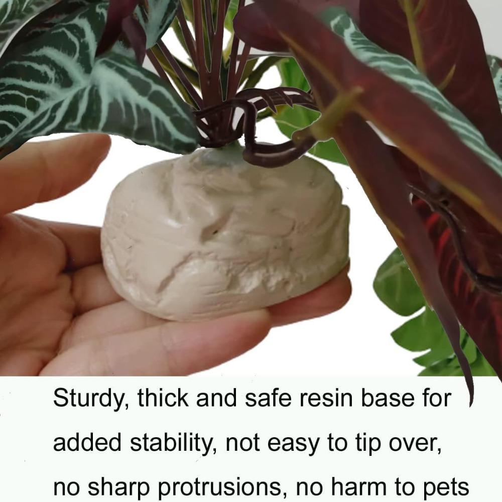 Green Artificial Water Plants 25CM Tall Reptile Climbing Plant Leaves Habitat Decor  Fish Tank