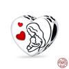 100% Copper Heart Shaped Warm Family Charm Beads Fit Qikaola Original Bracelets Fine Diy Mother'S Day Jewelry Gifts