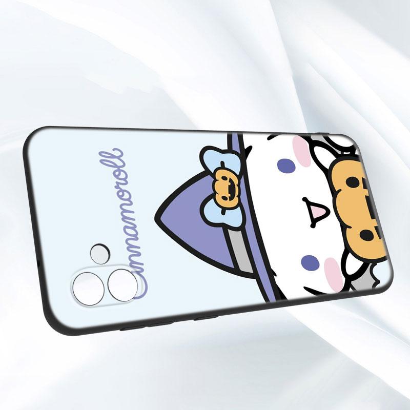 Kawaii Cinnamoroll черный силиконовый чехол для телефона Samsung Galaxy A01 A03 Core A04 E A02 A05 A10 A20 A21 A30 A50 S A6 A8 Plus A7