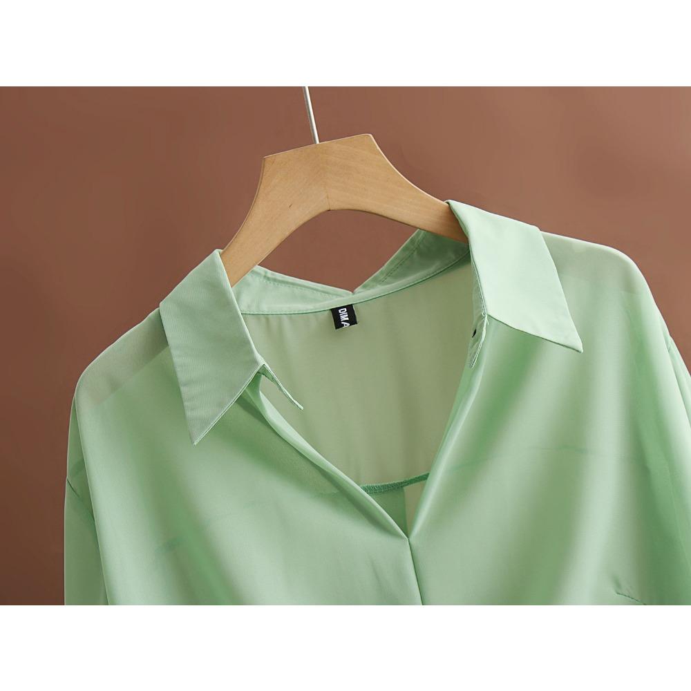 DIMANAF Женская блузка больших размеров, длинные рубашки, большие размеры, летние элегантные офисные женские топы, туника, свободная повседневная однотонная женская одежда 2024