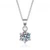 D Color 1 Carat Moissanite Pendant Necklace for Women S925 Sterling Silver with White Gold Plated Wedding Bridal Party Jewelry