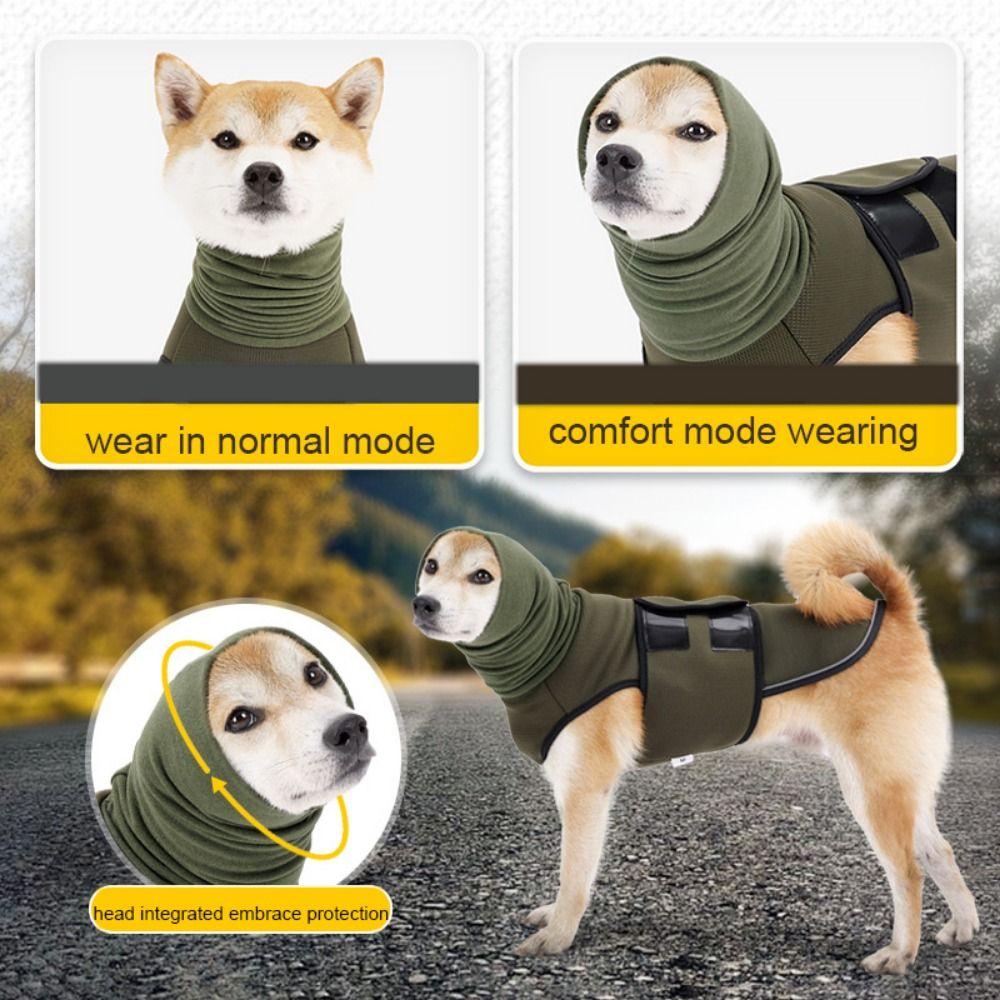 Dog Calming Wrap Elastic Dog Anxiety Vest Windproof Reflective Dog Soothing Clothes Soft Warm Dogs Calming Jacket Rainy Day