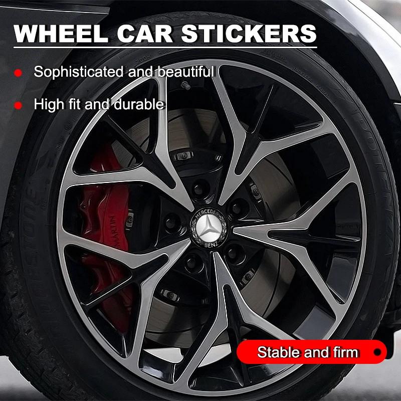 Car Sticker 4Pc Car Wheel Hub Center Cap Sticker Metal Emblem Sticker For Mercedes-Benz AMG C450 C200 C220 C250 C300 C400 W205 S