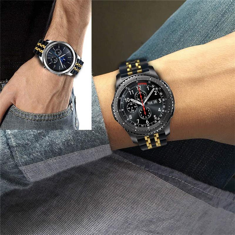 22 мм 20 мм Нержавеющая сталь Ремешок для Samsung Galaxy Watch 7 6 4 5 45 мм Gear S3 46 мм 42 мм Active2 40 44 мм Браслет для Amazfit BIP 2 GTR Металлический Браслет