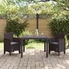 VidaXL 3-piece Garden Dining Set with Brown Poly Rattan Cushions 3378680
