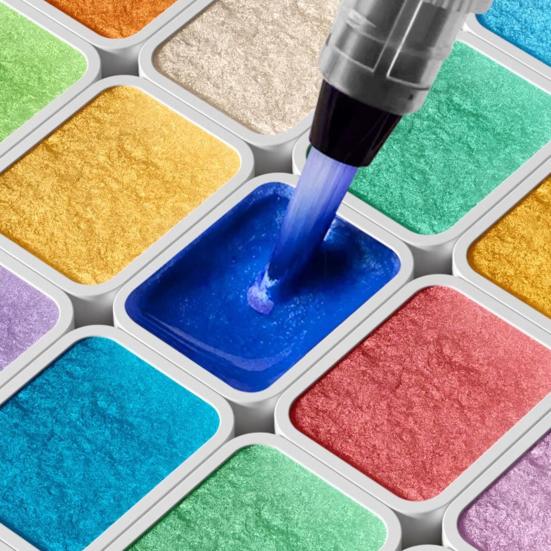 24/36/48/60 шт./набор акварельных красок, металлик, лесная палитра, портативная, блестящая, твердая