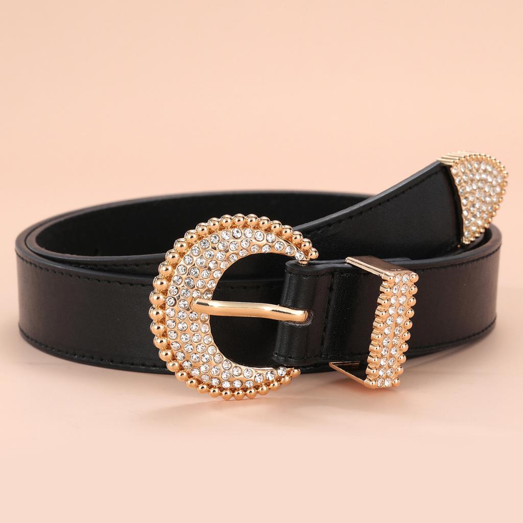 Ladies Belt Dot Diamond Gold Buckle Atmospheric Jeans Decorative Belt